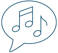 talk-bubble Music notes in a talk bubble